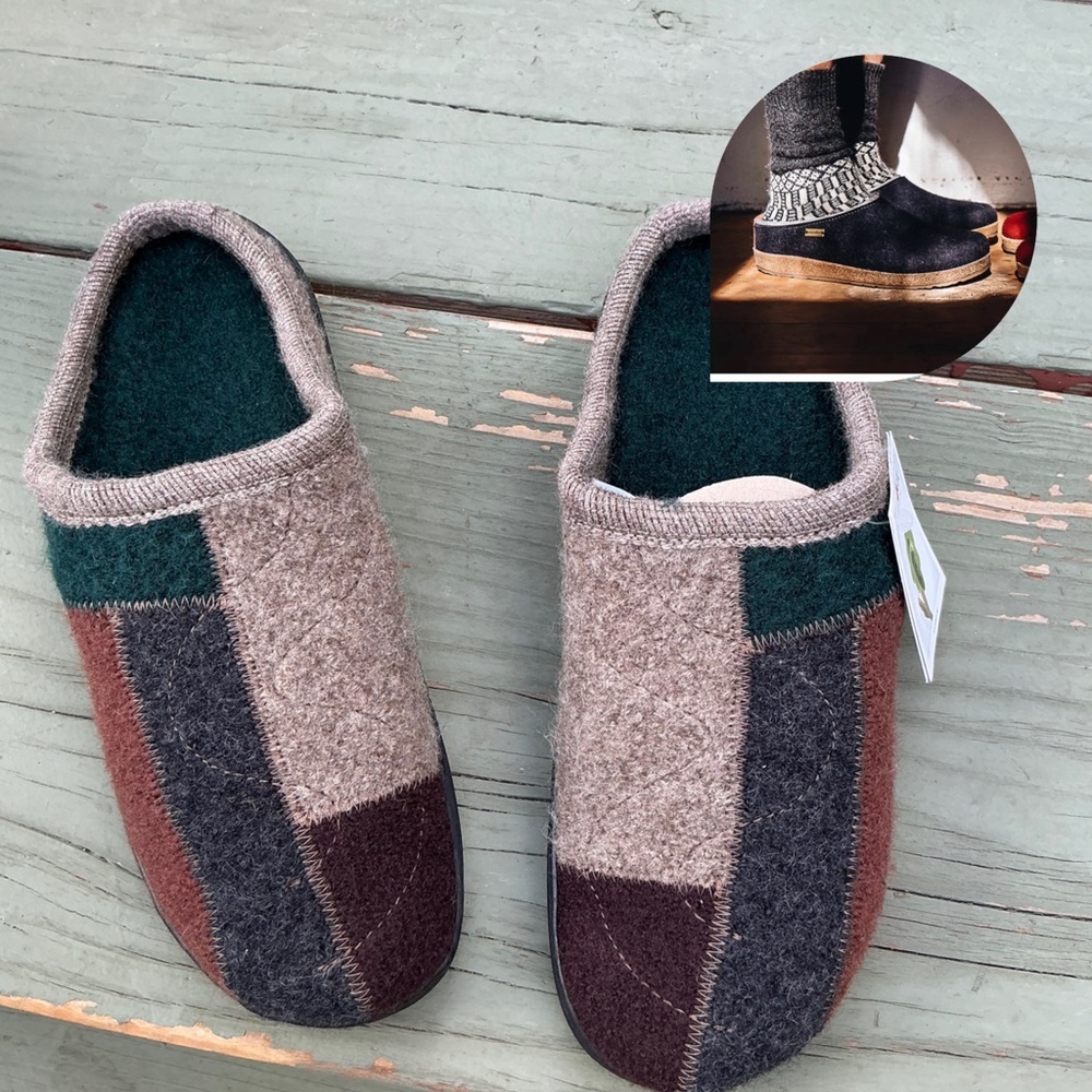 Haflinger 100% Wool Multicolor Plaid Winter Snow NWT